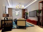 呼和浩特 丁香河畔 中式风格 120平米设计方案 现代中式客厅