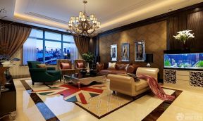 美式风格家装客厅地毯设计图片