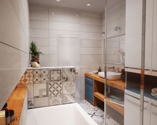 现代卫生间淋浴房装修效果图