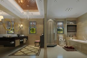 浴室白色浴缸装修设计图片