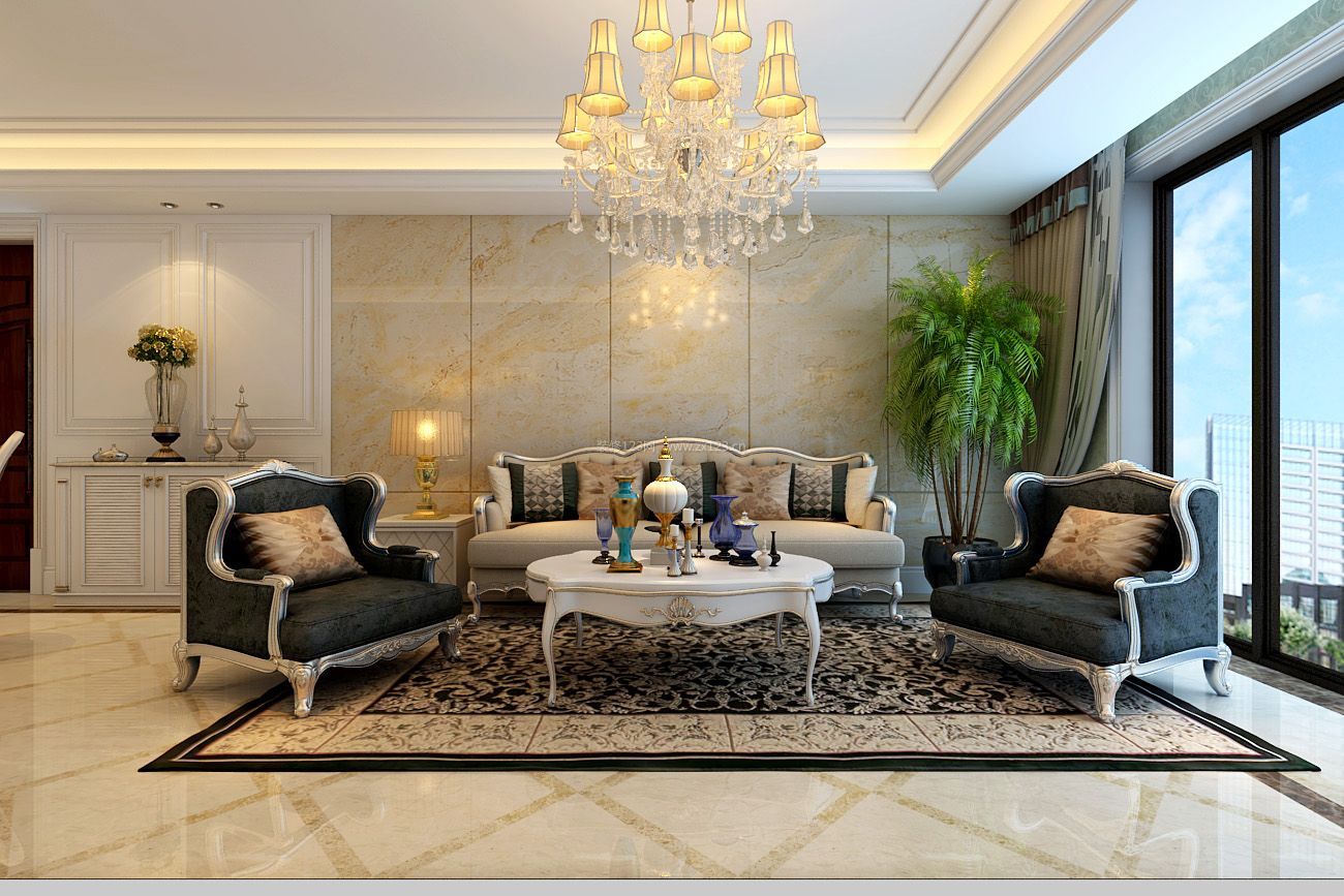 欧式别墅设计 沙发背景墙效果图