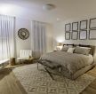 现代家居卧室白色窗帘装修设计效果图片
