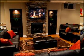 家装客厅设计效果图 客厅石材电视背景墙效果图
