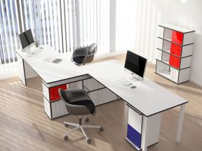 办公室简单装修 办公桌椅装修效果图片