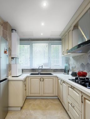 小面积厨房设计 简约美式风格效果图