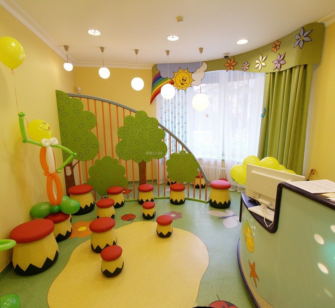 英式田园风格设计幼儿园地板装修效果图