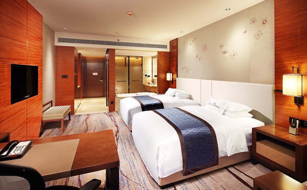酒店标准间室内床头背景墙装修效果图大全