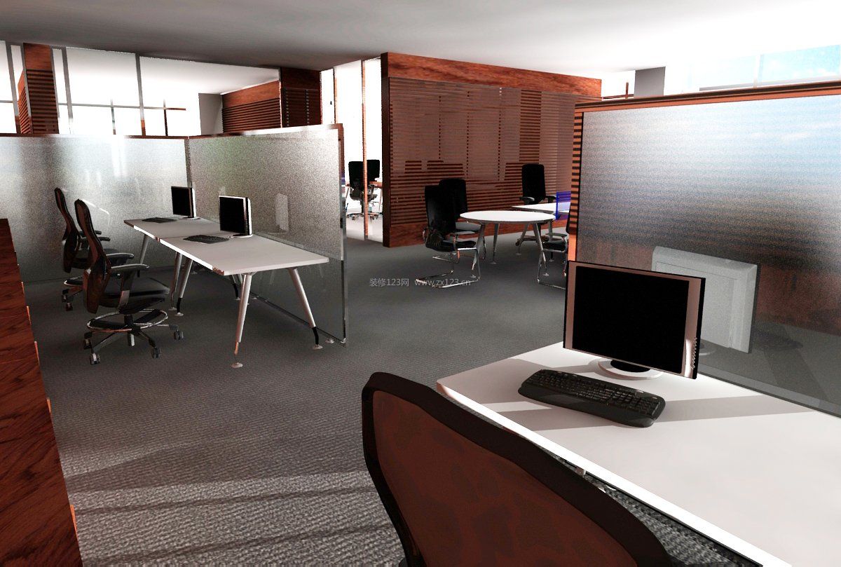 室内设计现代简约风格工装办公室效果图