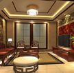 中式家装风格客厅木质沙发装修效果图片