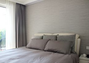 现代简约风格15平方米卧室壁纸装修效果图片
