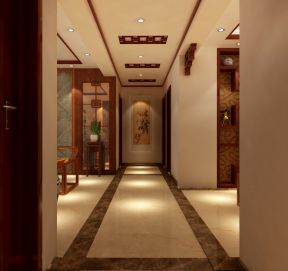 中式家装客厅走廊吊顶造型效果图