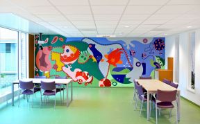 幼儿园墙面布置图片  彩绘背景墙