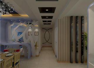 简约家装客厅走廊吊顶造型效果图