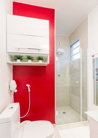 4平米卫生间红色墙面装修效果图片
