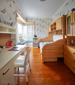 现代家装风格儿童房飘窗设计效果图