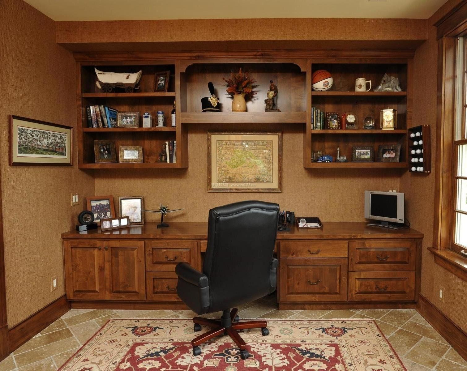 室内设计欧式风格办公室书柜欣赏