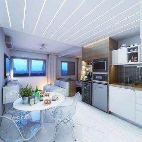 30平米一居室简约 小厨房设计效果图