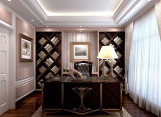 室内设计欧式风格办公室书柜设计