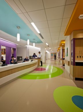 儿童医院背景图片 医院走廊装修效果图