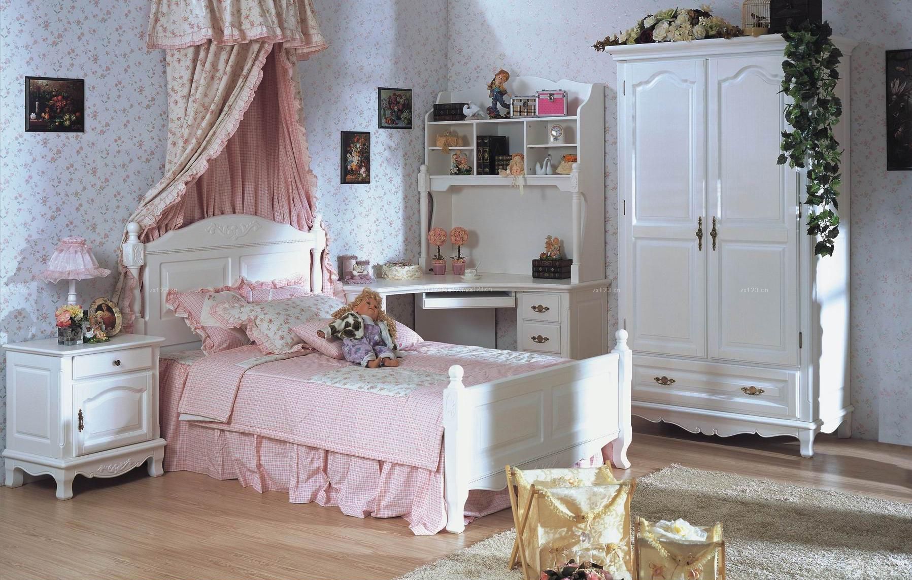 欧式女生卧室床缦装修效果图片