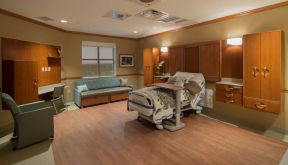 现代中式元素医院卧室室内背景图片
