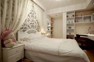 小户型卧室床头背景墙壁纸装修效果图片大全