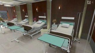 医院病房泛白色地砖装修效果图片