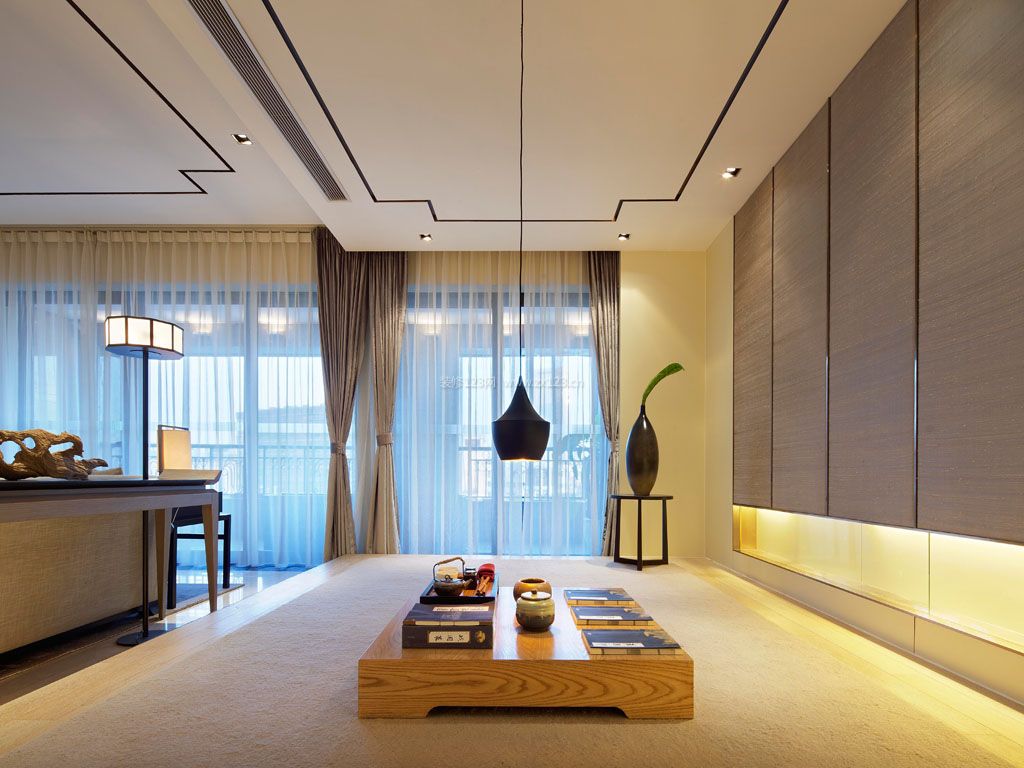 中式客厅榻榻米设计装修效果图