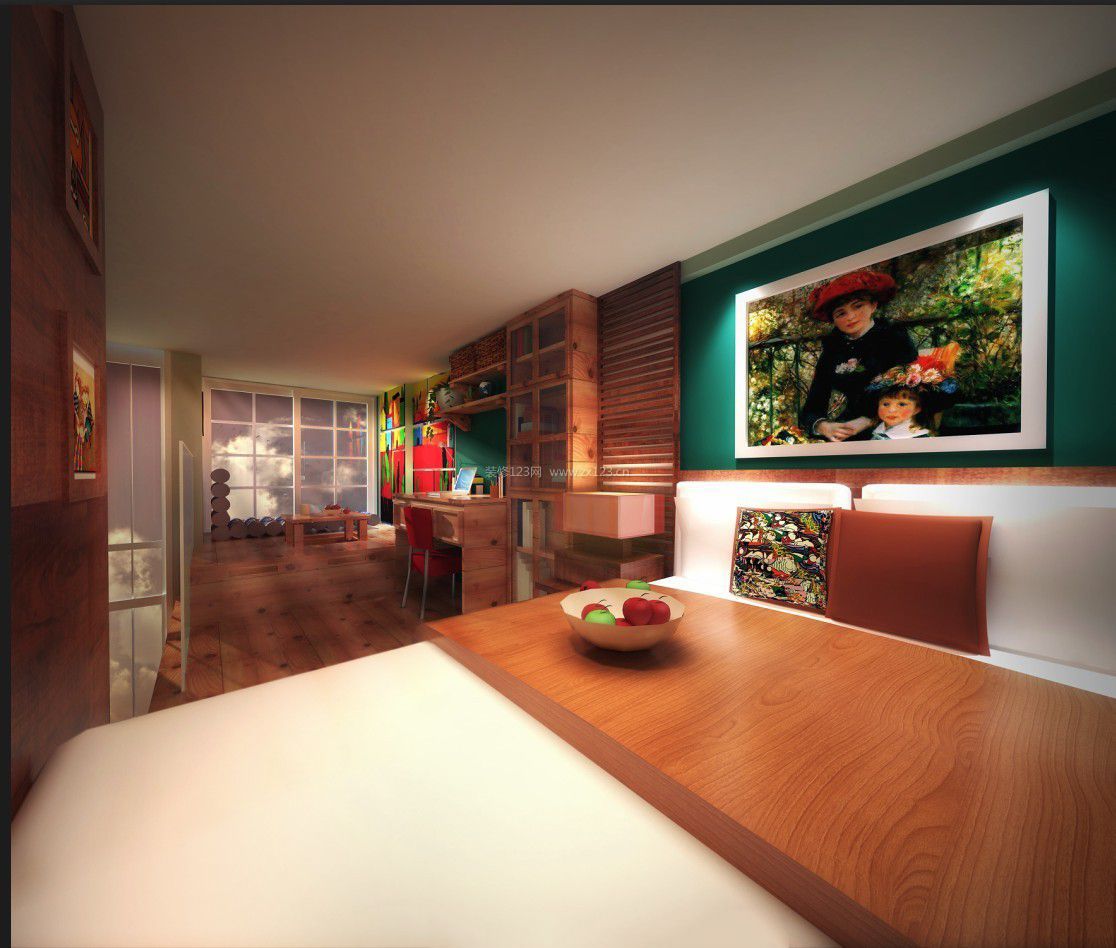 中式家装风格卧室装修效果图片