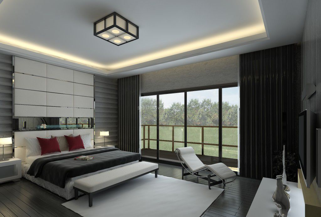 现代120平米中式卧室装修设计效果图