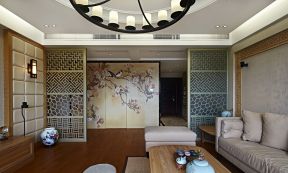 中式古典装修风格 客厅背景装修效果图