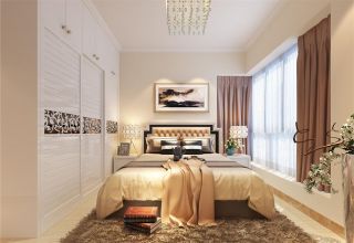 现代120平米小户型卧室飘窗设计装修效果图片