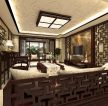 中式风格别墅客厅木质沙发装修设计效果图片