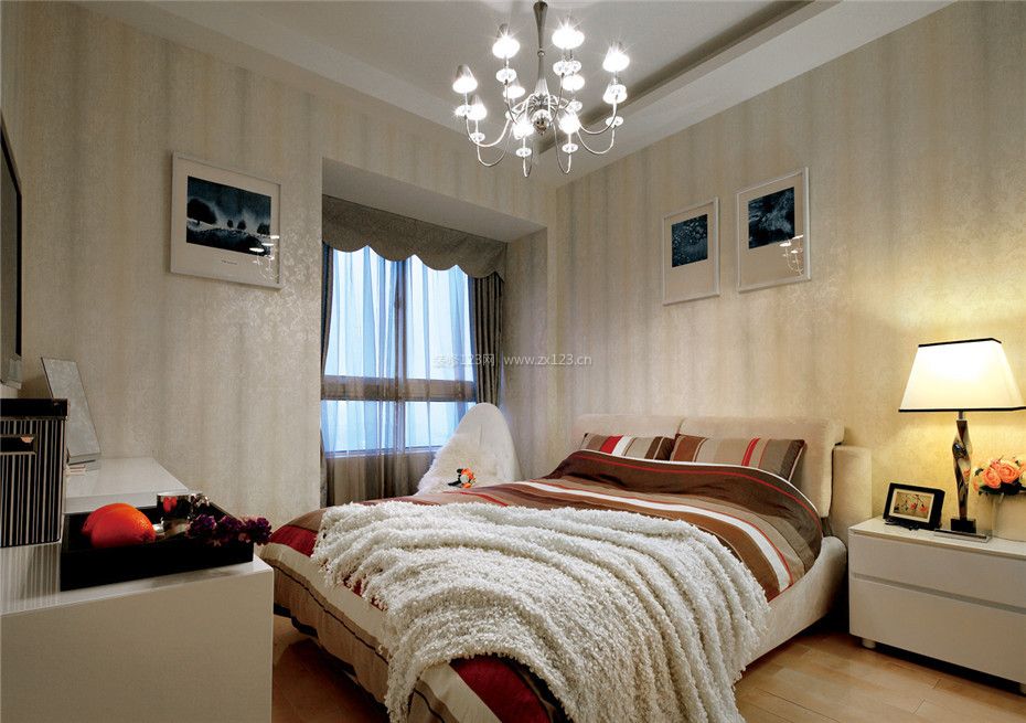 现代家装效果图 卧室壁纸