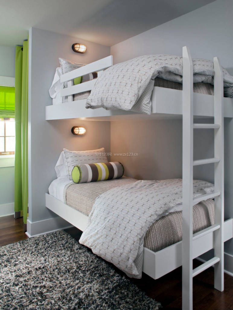 50平米小户型设计儿童房高低床装修效果图