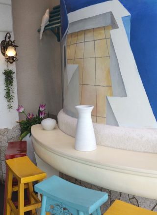 地中海小型茶餐厅壁灯装修效果图片
