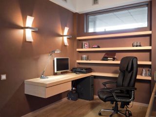 小办公室设计褐色墙面装修效果图片
