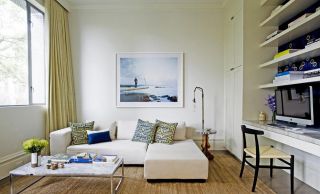 50平米小户型客厅沙发背景墙装饰画设计效果图