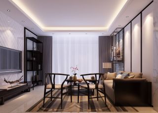 2023中式风格小户型客厅家具装修图片