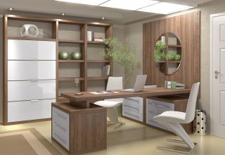 新中式装修风格简单办公室书柜