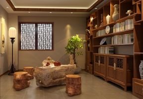 中式风格别墅设计异形茶几装修效果图片