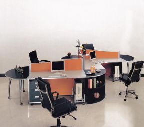 办公室低隔断 简单办公室设计效果图