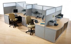 专业办公室隔断 办公桌椅装修效果图片