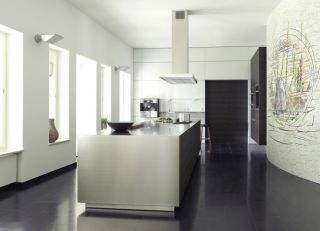现代别墅设计厨房隔断柜效果图
