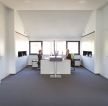 白色现代小型办公室布置效果图图片