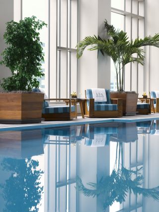 快捷酒店室内游泳池设计装修效果图片