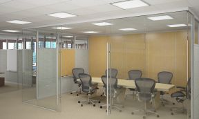 玻璃办公室装修效果图 会议室吊顶装修效果图片