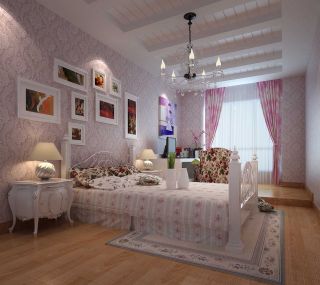 欧式风格家装女孩卧室实景图片
