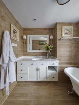 2023美式家装小卫生间浴室柜装修效果图片