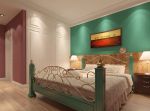 美式小别墅卧室房双人床装修效果图片